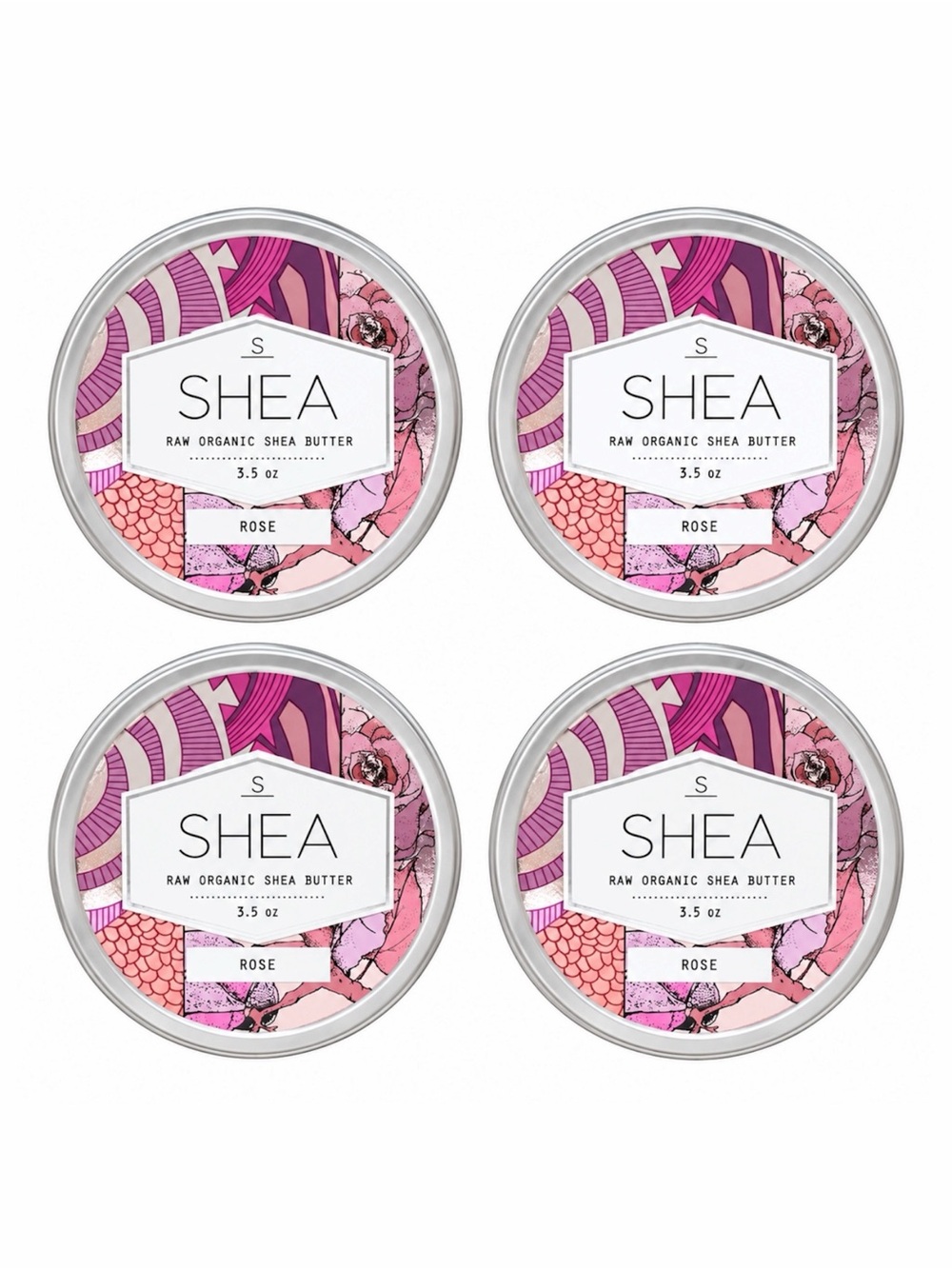 SOMEBODY RAW ORGANIC SHEA BUTTER IN ROSE 99G X4 - BRAND NEW